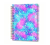 DHGPTS Spiral Journal Notebook, A5 Cute Notebooks for Women Men, College Ruled Hardcover Notebook for Work & Note Taking, 60 Pages Double-Wire Journals for Writing, Glitter Leopard