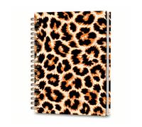 DHGPTS Spiral Journal Notebook, A5 Cute Notebooks for Women Men, College Ruled Hardcover Notebook for Work & Note Taking, 60 Pages Double-Wire Journals for Writing, Luxury Yellow Leopard