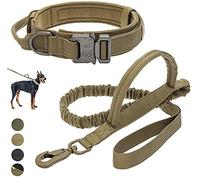 DHGTEP Collier Tactique Militaire pour Chien, Laisse pour Chien De Taille Moyenne Et Grande, Collier De Dressage pour Berger Allemand, Poignée De Contrôle (Couleur : Bruin, Taille : XL)