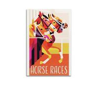DHHMTPIYS Impression sur toile décorative sur toile de style géométrique représentant des chevaux de course - 40 x 60 cm