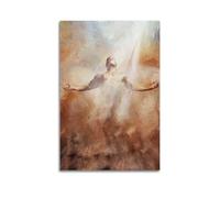 DHHMTPIYS Impression sur toile représentant le Christ Impressionnisme Jésus dans la lumière sainte Décoration murale moderne pour chambre à coucher 20 x 30 cm