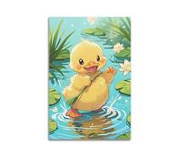 DHHMTPIYS Impression sur toile représentant un canard mignon - Décoration murale moderne pour chambre à coucher - 40 x 60 cm