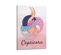 DHHMTPIYS Impression sur toile représentant un Capricorne, queue de poisson, cornes de taureau, décoration murale moderne pour chambre à coucher (50 x 75 cm)