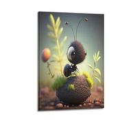 DHHMTPIYS Impression sur toile représentant une fourmi mignonne - Décoration murale moderne pour chambre à coucher - 40 x 60 cm