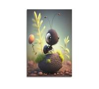 DHHMTPIYS Impression sur toile représentant une fourmi mignonne - Décoration murale moderne pour chambre à coucher - 40 x 60 cm