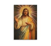 DHHMTPIYS Peinture à l'huile sur toile représentant Jésus avec saint stigmate - Décoration murale moderne pour chambre à coucher - 20 x 30 cm