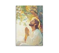 DHHMTPIYS Peinture à l'huile sur toile représentant Jésus priant sous un arbre - Décoration murale moderne pour chambre à coucher - 20 x 30 cm