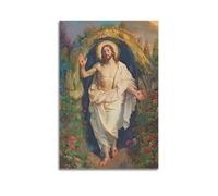DHHMTPIYS Peinture à l'huile sur toile représentant Jésus résurrection en fleur C - Décoration murale moderne pour chambre à coucher - 60 x 90 cm