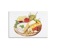 DHHMTPIYS Poster décoratif sur toile, plateau à fromages avec accents - Affiches murales et décoration murale moderne pour chambre à coucher familiale - 40 x 60 cm
