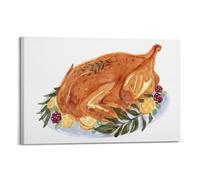 DHHMTPIYS Poster décoratif sur toile représentant un poulet rôti aux herbes aromatiques - Décoration murale moderne pour chambre à coucher - 40 x 60 cm