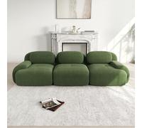DHHU 298 cm Canapé d'angle Convertible, canapé compressé, 3 Places pour Salon,Moderne avec Pouf, canapé modulaire en Velours côtelé en Forme de L, Assise Extra Profonde, Aucun Assemblage requis