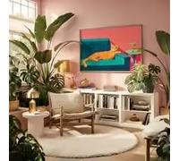 DHHXY Affiche artistique Chat roux style années 50 avec Martini | Décoration murale pour bar à cocktails | Toile imprimée Chat orange (75 x 110 cm/Toile tendue sur châssis)