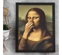 DHHXY Affiche humoristique et intéressante de la Joconde, peinture sur toile originale, décoration murale pour salle de bain, 42 x 60 cm, sans cadre