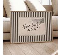 DHHXY Affiche murale vintage sur toile avec citation, impression typographique « Quelle chance nous avons ! », peinture murale esthétique à rayures brunes (60 x 80 cm/montage galerie)