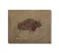 DHHXY Affiche sur toile représentant un bison, style vintage, impression d'art, décoration murale neutre de style ferme pour le salon (75 x 110 cm/sans cadre)