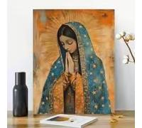 DHHXY Affiche vintage sur toile représentant la Vierge Marie et Jésus, symbole de foi chrétienne, décoration murale pour salon, cuisine ou salle de bain (60 x 90 cm, sans cadre)