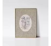 DHHXY Impression d'art floral vintage neutre, motif abstrait rétro, peinture sur toile, décoration murale (75 x 110 cm/châssis entoilé)