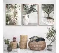 DHHXY Impression sur toile vert olive - Poster sur toile - Peinture sur toile - Arbre à feuilles - Art mural - Architecture antique - Poster des Pouilles - 42 x 60 cm x 3 cm - Sans cadre