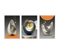 DHHXY Lot de 3 impressions sur toile géométriques modernes Peinture Sur Toile murales de luxe abstraites pour décoration de salon - 50 x 75 cm x 3 sans cadre