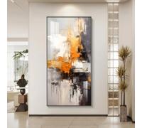 DHHXY Moderne minimaliste orange abstrait vertical art peinture sur toile murale salon affiche murale décoration peinture XXL 60x120 cm sans cadre