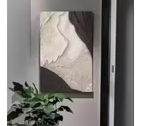 DHHXY Tableau abstrait en noir et blanc sur toile, idéal pour le salon ou la chambre, décoration murale ultra minimaliste (40 x 60 cm, sans cadre)