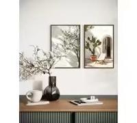 DHHXY Tableau mural extra large représentant un olivier, impression sur toile style cour méditerranéenne, à télécharger, décoration bohème neutre pour salon (60 x 90 cm x 2 pièces/sans cadre)