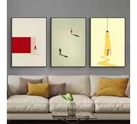 DHHXY Tableau sur toile à motifs nordiques, style humoristique, avec des postures originales. Décoration murale moderne et colorée pour le salon (75 x 110 cm x 3 / sans cadre).