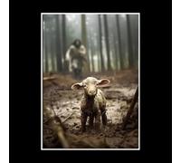 DHHXY Tableau sur toile « Jésus sauvant l'agneau perdu », très grand format, décoration chrétienne, impression HD pour salon ou chambre (80 x 120 cm, sans cadre)