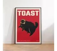 DHHXY Tableau sur toile représentant un chat noir, amateur de toasts et de petits déjeuners, faisant des choses, citations sur le pain, affiches décoratives pour la cuisine (35 x 50 cm/sans cadre)