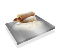 DHINCHANSAIB Planche à découper en acier inoxydable, plateau professionnel inoxydable, plan de travail de cuisine pour pétrir pizza, pain, pâte feuilletée, chocolat et gâteaux - Largeur 500 x 400 plis