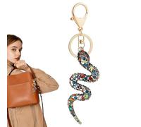 Dhinestone Porte-clés serpent - Anneau clé du zodiaque serpent - Pendants clés | Nouvel An Bénédiction de bénédiction Cadeau décoratif souvenir, porte-clés coloré sur le thème de l'année