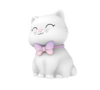 DHINK - Veilleuse Rechargeable LED Chat - Lampe de nuit silicone pour chambre Bébé et Enfant - Lampe chevet Enfant - Cadeau Naissance, Blanc