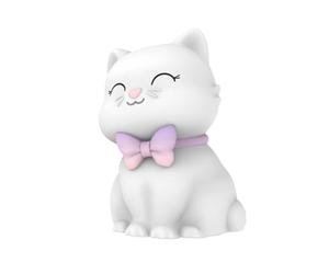 DHINK - Veilleuse Rechargeable LED Chat - Lampe de nuit silicone pour chambre Bébé et Enfant - Lampe chevet Enfant - Cadeau Naissance, Blanc