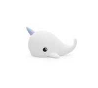 DHINK - Veilleuse Rechargeable LED Narval - Lampe de nuit silicone pour chambre Bébé et Enfant - Lampe chevet Enfant - Cadeau Naissance, Blanc