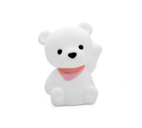 DHINK - Veilleuse Rechargeable LED Ourson - Lampe de nuit silicone pour chambre Bébé et Enfant - Lampe chevet Enfant - Cadeau Naissance, Blanc