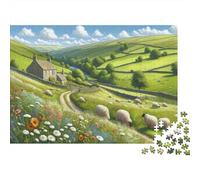 d'hiver Adulte Sheep Pasture with Cottage Puzzle en Bois, 1000 pièces