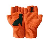 d'hiver pour Femme - pour écran Tactile - en Tricot - avec Doublure en Polaire - en Tricot - Mitaines en Laine, Orange, Taille Unique