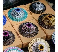 DHJKFU Cassette de vélo 11/12 Vitesses Ultra-légère 28/30/32/34/36T Cassette de vélo adaptée au vélo de Route HG Cassette entièrement Creuse colorée(Rose Red Silver,11S 11-34T)