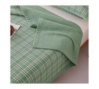 DHJKFU Couverture de lit 1 2 Personnes en Coton Léger Couvre-Lit Matelassé à Carreaux avec 2 taies d'oreiller pour lit Simple Double(Green,150x200cm+48x74cm x2)