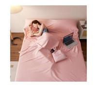 DHJKFU Drap de Sac de Couchage 80x210cm à 200x210cm Simple Double Sac a Viande Couchage Ultra-léger et Confortable pour Voyage et Couverture de Voyage(Pink,160x210cm-63 x82)