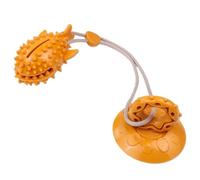 DHJKFU Jouets for Chiens à Ventouse for S/M/L agressifs de Petite | Jouet interactif for chien à la corde avec base d'aspiration robuste, boule de puzzle distributrice de friandises(Yellow)
