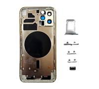 DHLK® Chassis Arriere en Verre + Coque + Tiroir SIM iPhone 12 Pro sans Logo, sans Composants PRÉINSTALLÉS (Blanc)