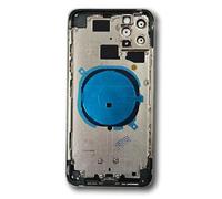 DHLK® Chassis Arriere en Vitre Compatible avec iPhone 11 Pro Max Back Cover Coque + Tiroir SIM + Autocollant de Batterie (Noir)