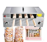 DHMYDPDZ Machine à Rouleaux pour Cake Pops Hongrois, Four électrique Commercial pour Chimney Cakes (Kürtőskalács) avec 4 Rouleaux, Gaufrier pour Cornets de Glace, Four à Pain-gâteau cheminée 3000 W