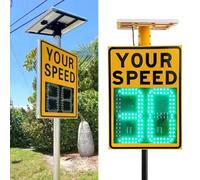 DHMYDPDZ Panneau de limitation de Vitesse Radar Solaire numérique à LED 50,8 x 68,6 cm, en Aluminium, pour la sécurité routière, pour autoroutes et Routes à Vitesse limitée,60 * 90cm