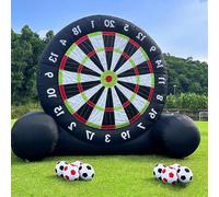 DHMYYXGS 10ft Jeu Fléchettes Football Gonflable Géant extérieur,Grande Cible Football,Terrain Football Gonflable,Kick Dartboard Sport Game,avec 8 Ballons Football Collants Et Souffleur