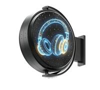 DHMYYXGS Boîte à Lumière Holographique 3D,Panneau Publicitaire Double Face,Contrôle par Application,avec Contrôle par Application,pour Restaurant,Café Diameter 60cm