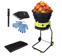 DHMYYXGS Broyeur Feuilles électrique 8000 TR/Min,Broyeur Déchiqueteur sans Lame | Puissant Moteur avec Démultiplication 17:1,Diamètre Coupe Réglable,Pelle Feuilles,pour Nettoyage Jardin Powercord×60m