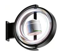 DHMYYXGS Caisson Lumineux Holographique 3D Double Face,Contrôlé par Application,Enseigne LED Stéréoscopique Rotative étanche pour Extérieur,pour Restaurant,Café,Magasin Diameter 70cm