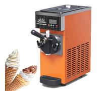 DHMYYXGS Glace Italienne Comptoir,4 à 5 Kg/H,Machines Glace & Sorbetières,avec Trémie De 2,5 litres Et Cylindre 1 L,avec écran LED Et Système Pré-Refroidissement.,Orange
